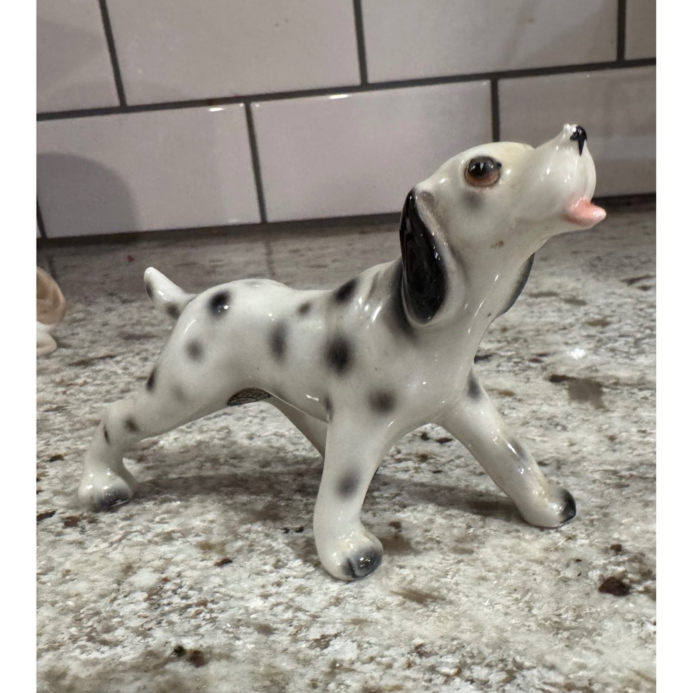 Vintage Relco Japan Ceramic Dalmatian Dog Figurine Spotted Puppy Mid Century MCM